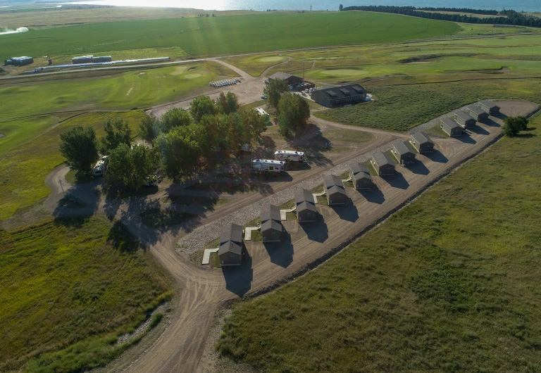 Overhead view of the campground