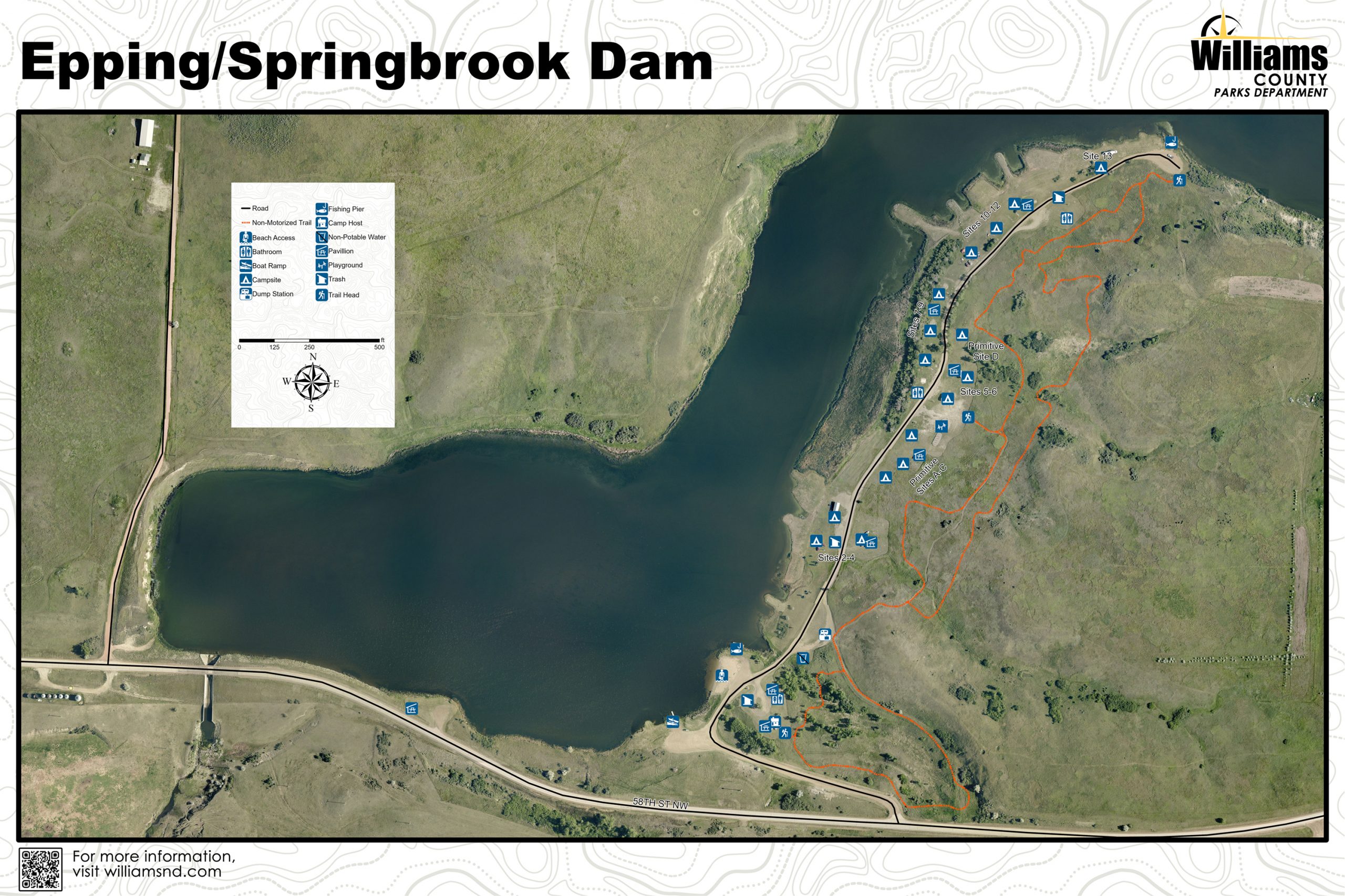 Overhead view of Epping/Springbrook Dam